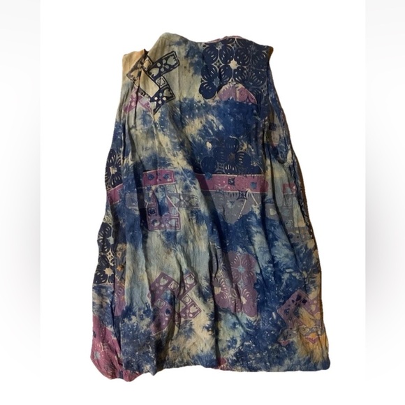 Womens Small Button Front Vest Boho Hand Made Festival Hippie Rainbow Las Manos - Picture 6 of 6